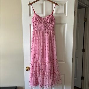 Betsey Johnson Pink and White Heart Valentines Dress